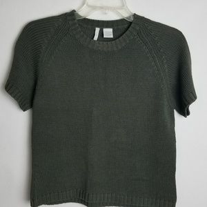 Via Seta Pullover Sweater  Army Green Sz S